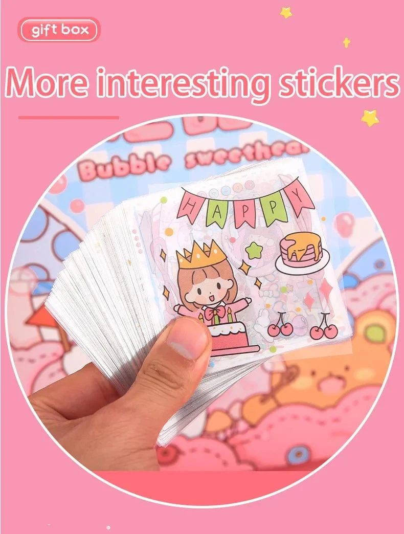 Mr. Paper 50 Stück wasserdichte PET-Cartoon-Aufkleber, süße Aufkleber für Kinder, Handbuch, Dekoration, Kawaii-Aufkleber, koreanisches Schreibwaren