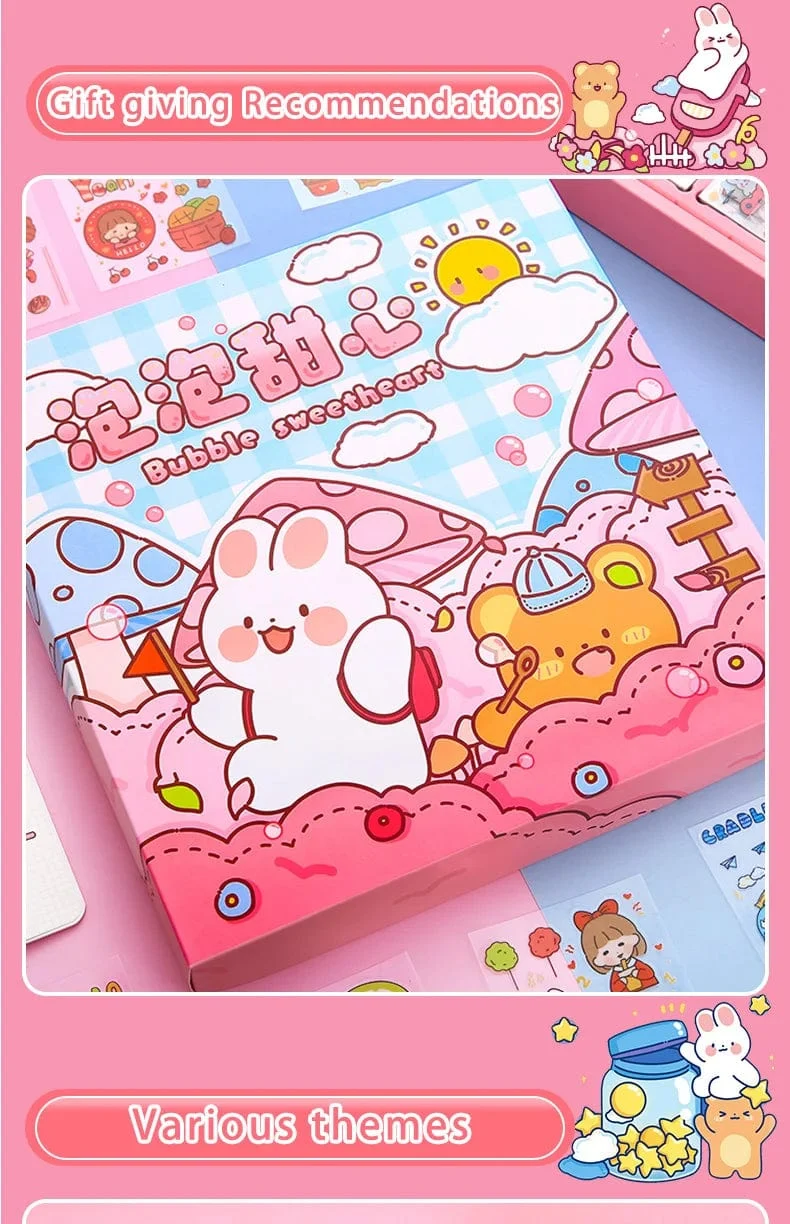Mr. Paper 50 Stück wasserdichte PET-Cartoon-Aufkleber, süße Aufkleber für Kinder, Handbuch, Dekoration, Kawaii-Aufkleber, koreanisches Schreibwaren