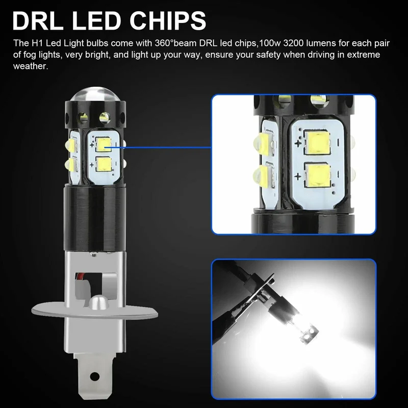 2 STÜCKE H1 LED Autoscheinwerfer 9005 9006 H8 H9 H11 H16 3200Lm 12 V 100 Watt 880 6000 Karat Weiß Fernlicht Nebelscheinwerfer Glühbirnen