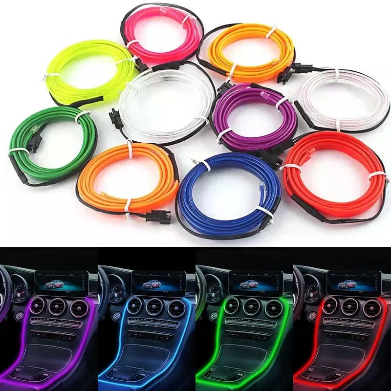 Auto LED Streifen EL Draht Seil Rohr USB Schalter Zigarette Auto Umgebungs Licht Neon Licht Girlande Dekoration Flexible Led Rohr Auto Led