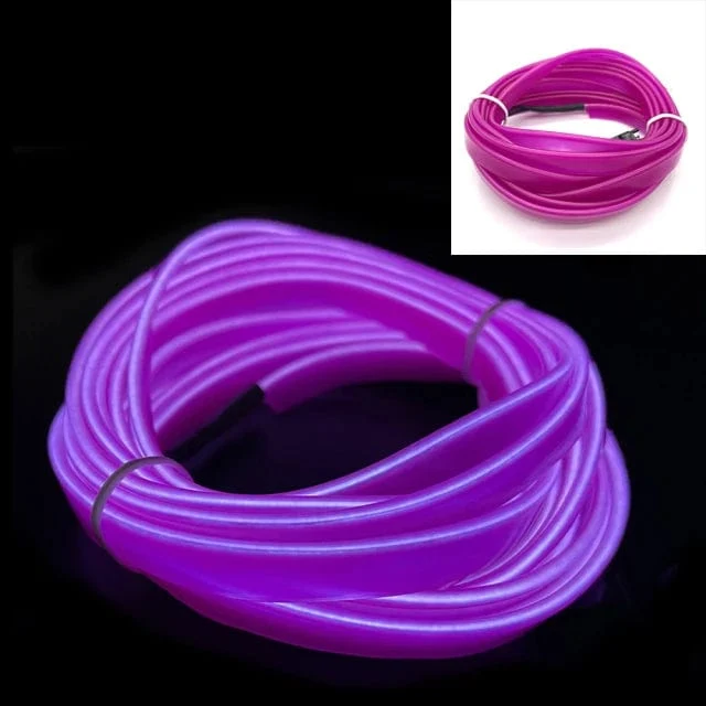 Auto LED Streifen EL Draht Seil Rohr USB Schalter Zigarette Auto Umgebungs Licht Neon Licht Girlande Dekoration Flexible Led Rohr Auto Led