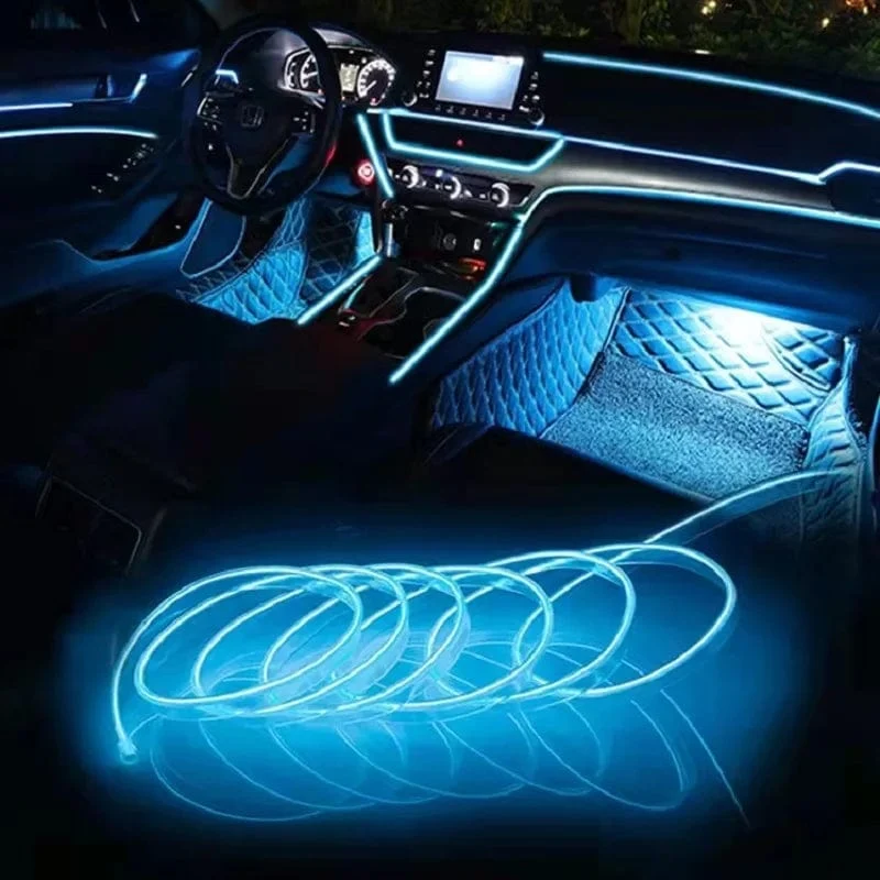 Auto LED Streifen EL Draht Seil Rohr USB Schalter Zigarette Auto Umgebungs Licht Neon Licht Girlande Dekoration Flexible Led Rohr Auto Led