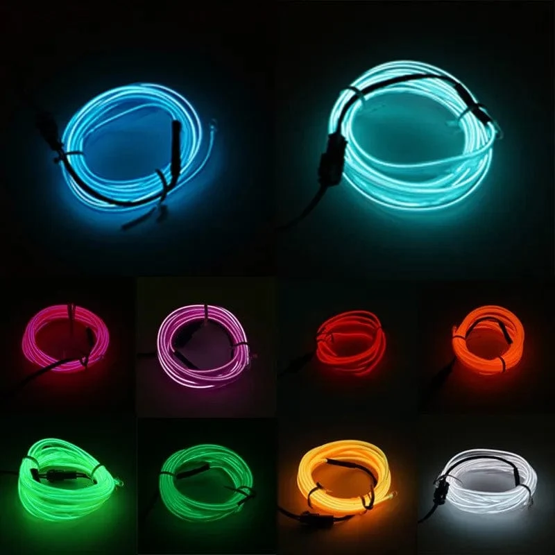 Auto LED Streifen EL Draht Seil Rohr USB Schalter Zigarette Auto Umgebungs Licht Neon Licht Girlande Dekoration Flexible Led Rohr Auto Led