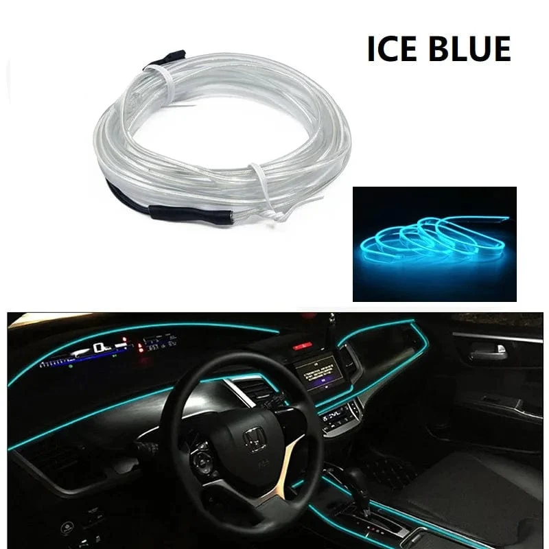 Auto LED Streifen EL Draht Seil Rohr USB Schalter Zigarette Auto Umgebungs Licht Neon Licht Girlande Dekoration Flexible Led Rohr Auto Led