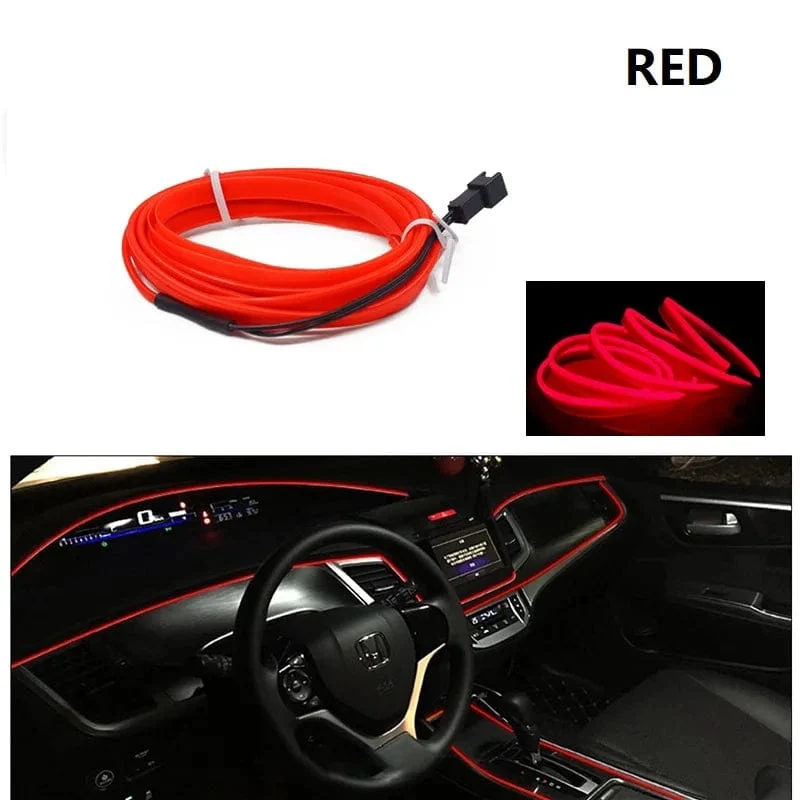 Auto LED Streifen EL Draht Seil Rohr USB Schalter Zigarette Auto Umgebungs Licht Neon Licht Girlande Dekoration Flexible Led Rohr Auto Led