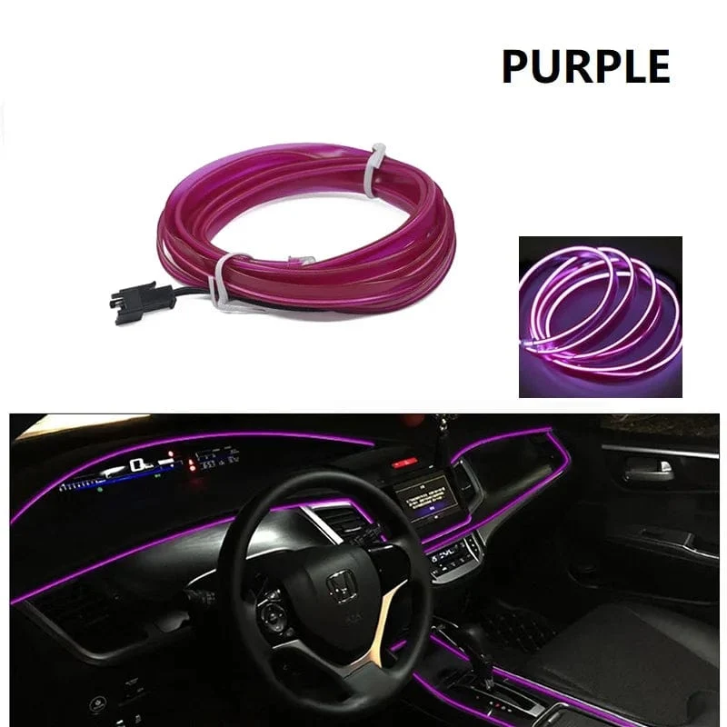 Auto LED Streifen EL Draht Seil Rohr USB Schalter Zigarette Auto Umgebungs Licht Neon Licht Girlande Dekoration Flexible Led Rohr Auto Led