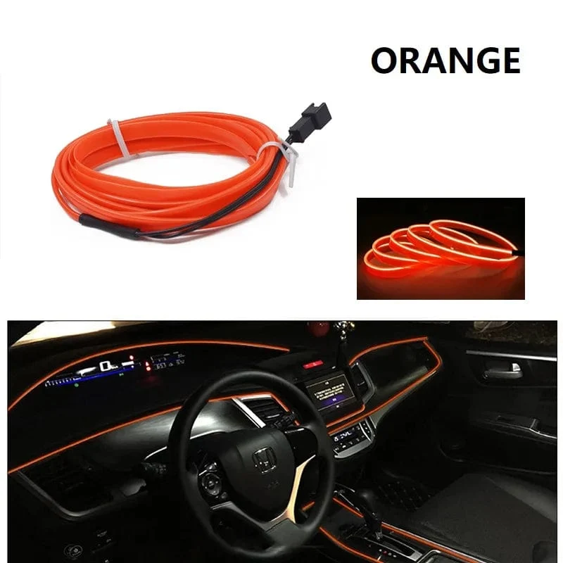 Auto LED Streifen EL Draht Seil Rohr USB Schalter Zigarette Auto Umgebungs Licht Neon Licht Girlande Dekoration Flexible Led Rohr Auto Led