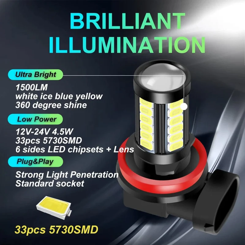 2x Auto Nebel Lampe H11 Led Lampe H7 9005 HB3 9006 HB4 H9 H8 H16 PSX24W PSX26W P13W Weiß Eis Blau Nebel glühbirne Nicht für Scheinwerfer