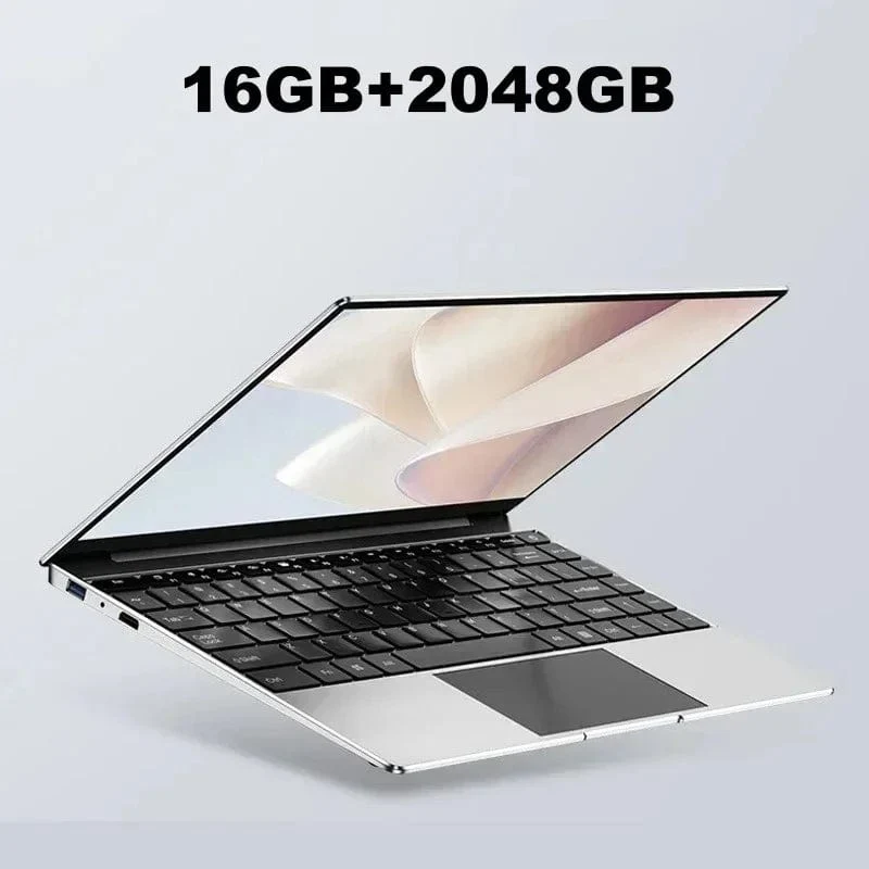2024 Neuer Laptop-Computer Windows 11 Pro Ultra Slim Notebook 14.1 Zoll Intel Pentium N3700 16GB 1024GB Büro-Studien-PC-Computer