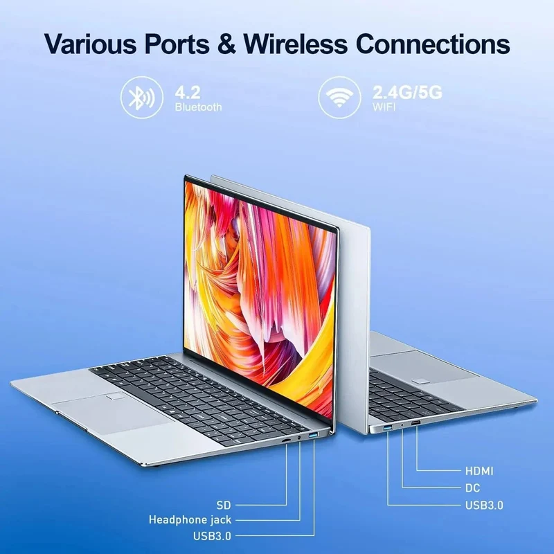 15.6 Zoll Laptop 32GB Ram 2TB SSD Windows 11 Notebook PC Gamer Intel N5095 Bürocomputer mit hintergrundbeleuchteter Fingerabdruck-WLAN-Kamera