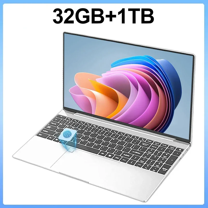 15.6 Zoll Laptop 32GB Ram 2TB SSD Windows 11 Notebook PC Gamer Intel N5095 Bürocomputer mit hintergrundbeleuchteter Fingerabdruck-WLAN-Kamera