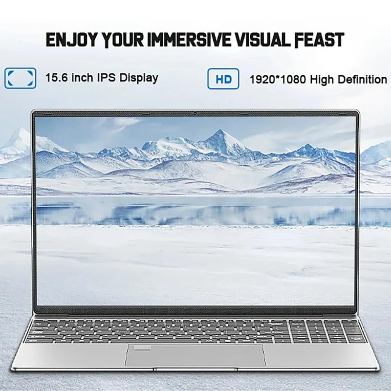 15.6 Zoll Laptop 32GB Ram 2TB SSD Windows 11 Notebook PC Gamer Intel N5095 Bürocomputer mit hintergrundbeleuchteter Fingerabdruck-WLAN-Kamera