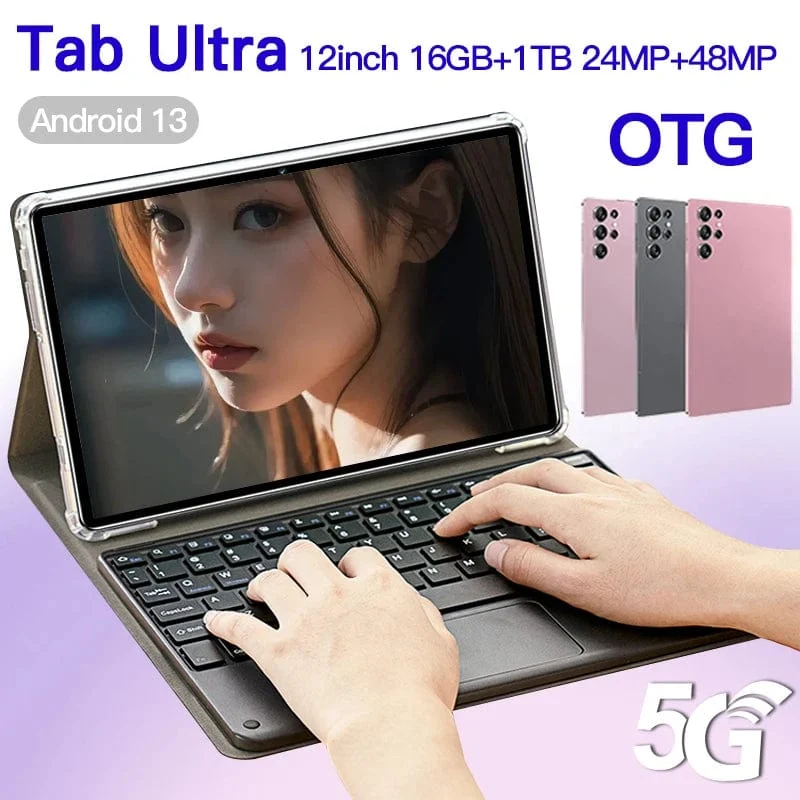 Original Neue Tablet Ultra Pad 2024 16G + 1TB Android 13 Tablet PC 12 Zoll Snapdragon 8 gen2 WIFI 5G tabletten Lernen unterhaltung