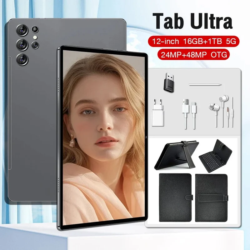 Original Neue Tablet Ultra Pad 2024 16G + 1TB Android 13 Tablet PC 12 Zoll Snapdragon 8 gen2 WIFI 5G tabletten Lernen unterhaltung