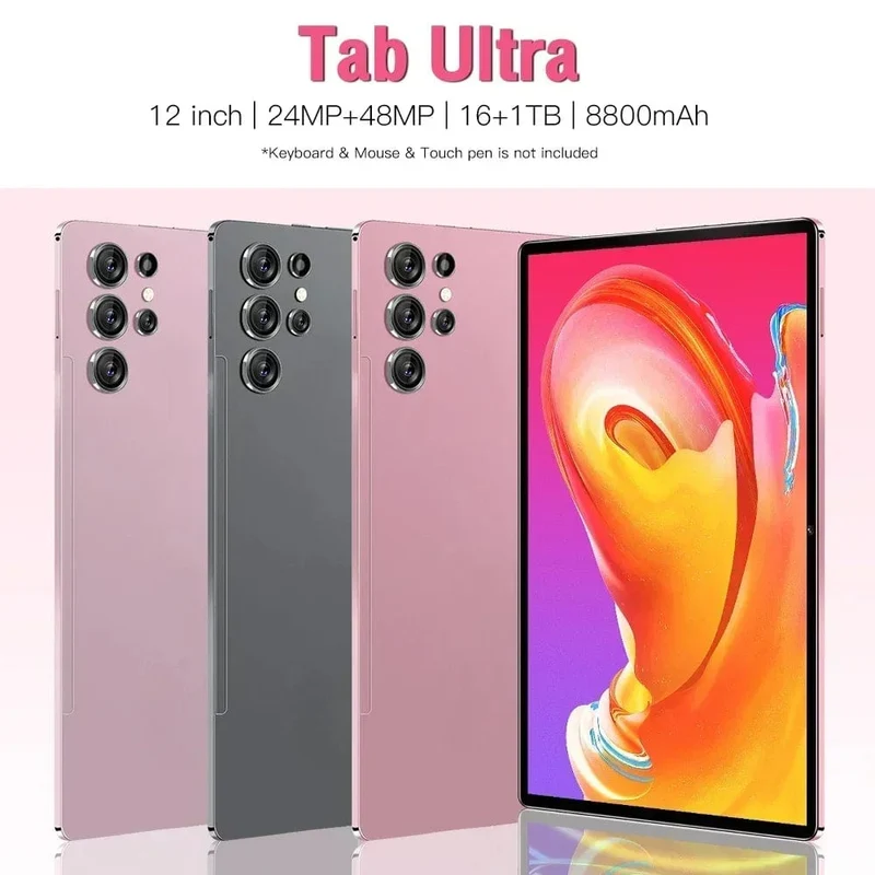 Original Neue Tablet Ultra Pad 2024 16G + 1TB Android 13 Tablet PC 12 Zoll Snapdragon 8 gen2 WIFI 5G tabletten Lernen unterhaltung