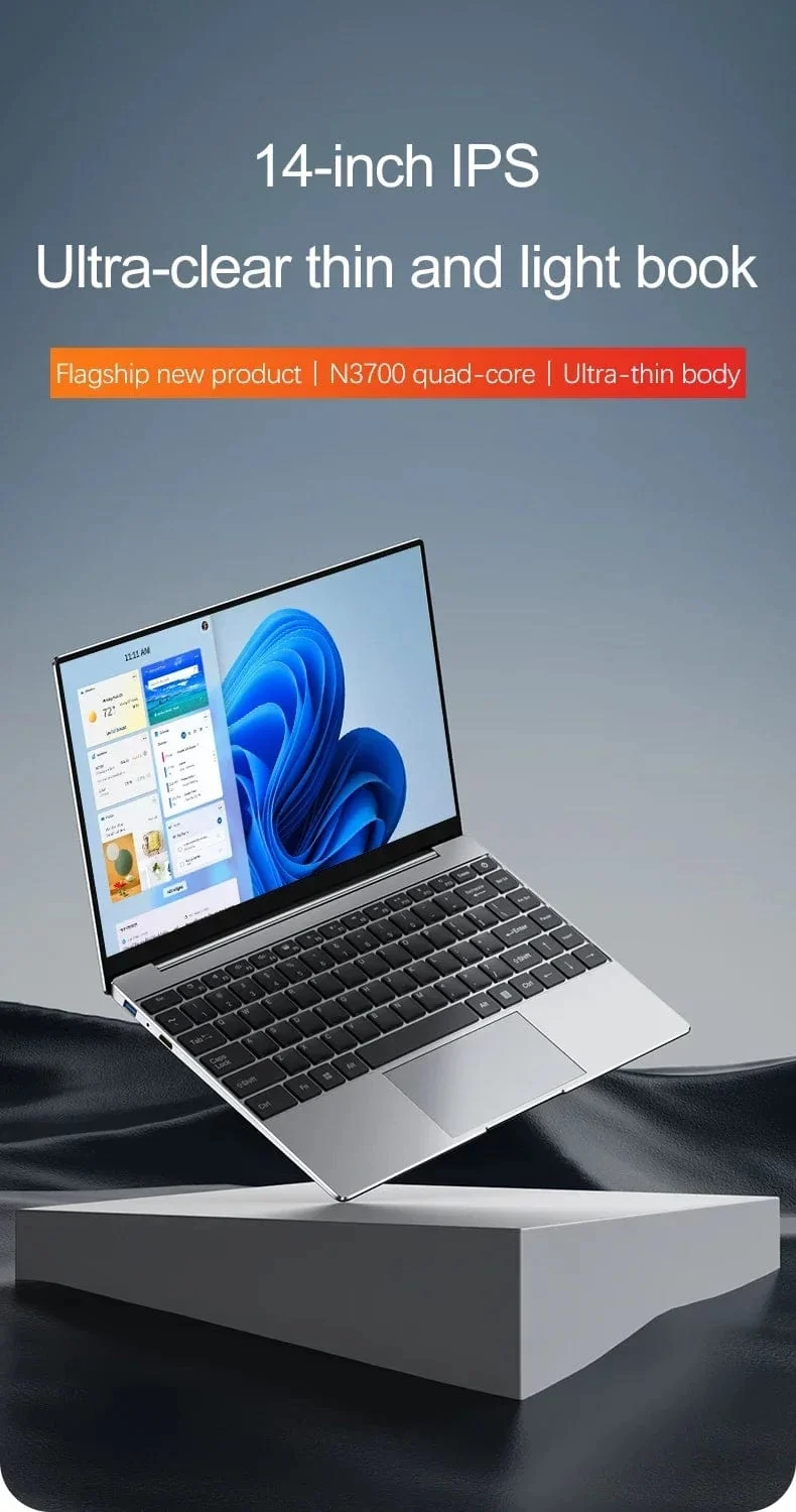 Laptop Intel Pentium N3700 16GB RAM 1024GB SSD Notebook 1920*1080 Auflösung Windows 11 Entsperren Computer Büro Studie gamer PC