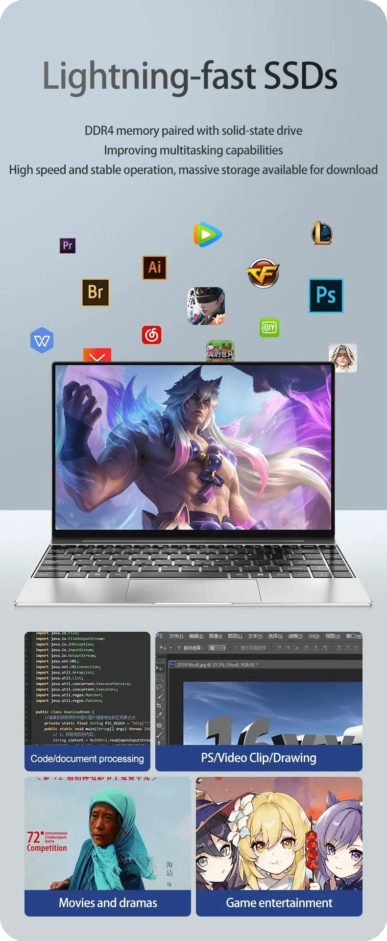 Laptop Intel Pentium N3700 16GB RAM 1024GB SSD Notebook 1920*1080 Auflösung Windows 11 Entsperren Computer Büro Studie gamer PC