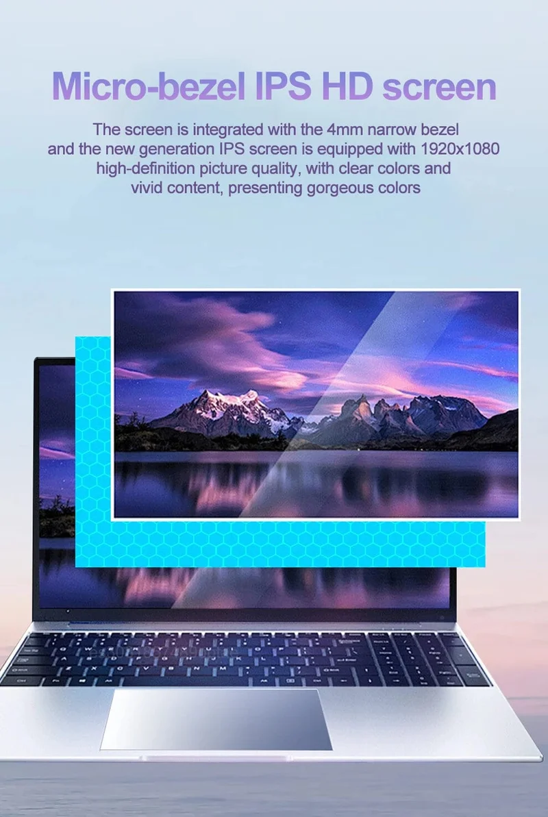 15.6-Zoll-Ultra-Slim-Laptop, 16 GB RAM, 2 TB SSD, Intel N3700, Notebook, Gamer, 1920 x 1080 Display, Büro-/Studiencomputer, PC, Windows 11 Pro