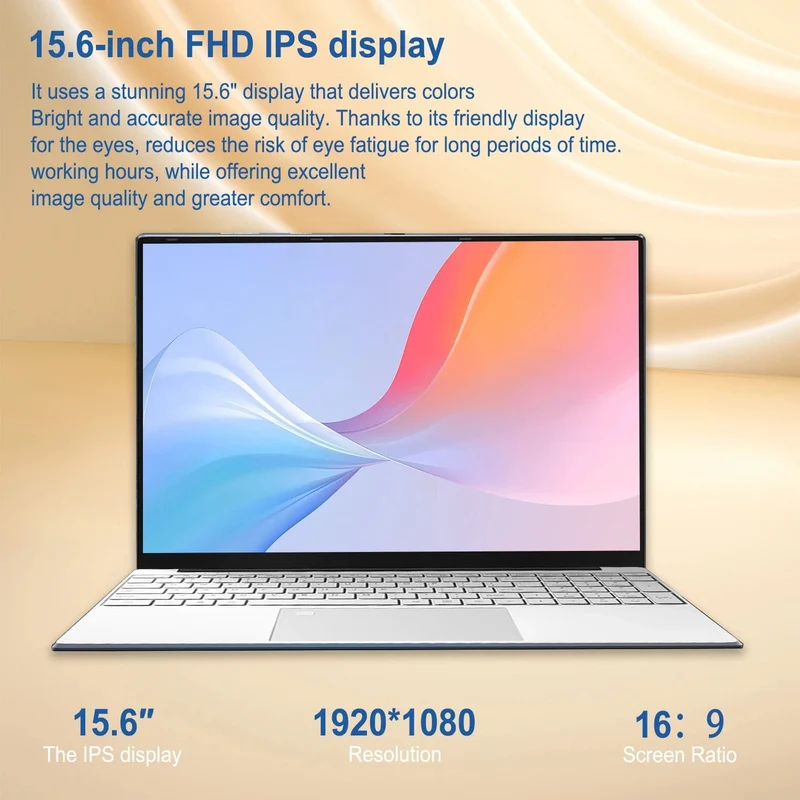15.6 Zoll Laptop 32GB Ram 2TB SSD Windows 11 Notebook PC Gamer N5095 Bürocomputer mit hintergrundbeleuchteter Fingerabdruck-WLAN-Kamera