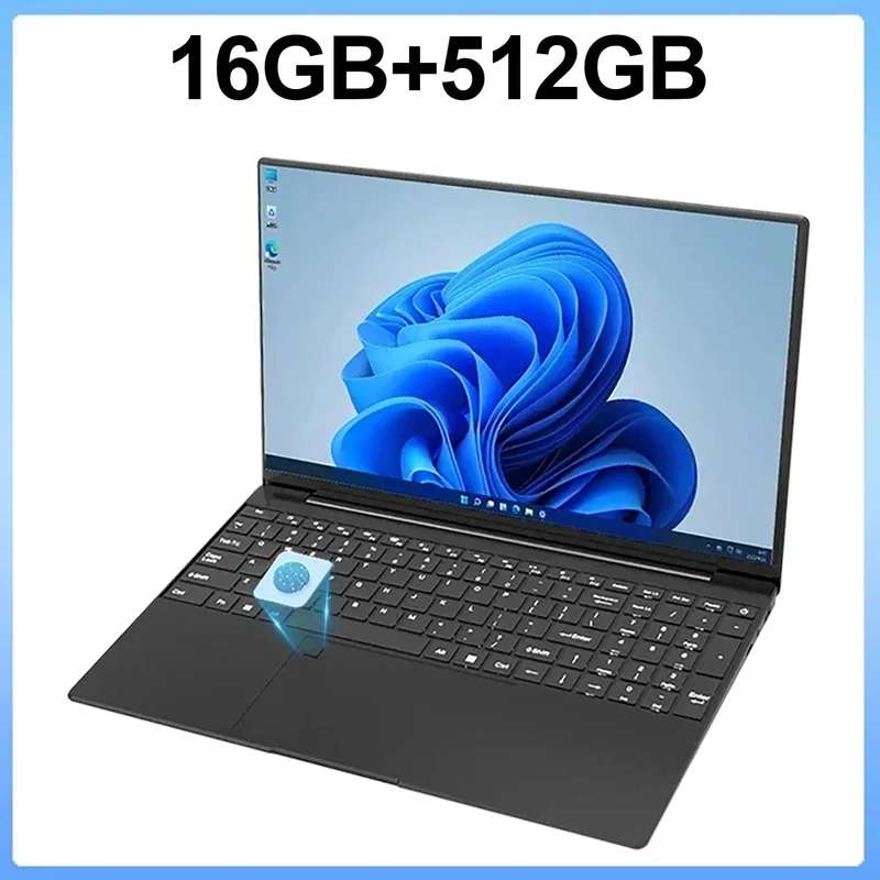 15.6 Zoll Laptop 32GB Ram 2TB SSD Windows 11 Notebook PC Gamer N5095 Bürocomputer mit hintergrundbeleuchteter Fingerabdruck-WLAN-Kamera