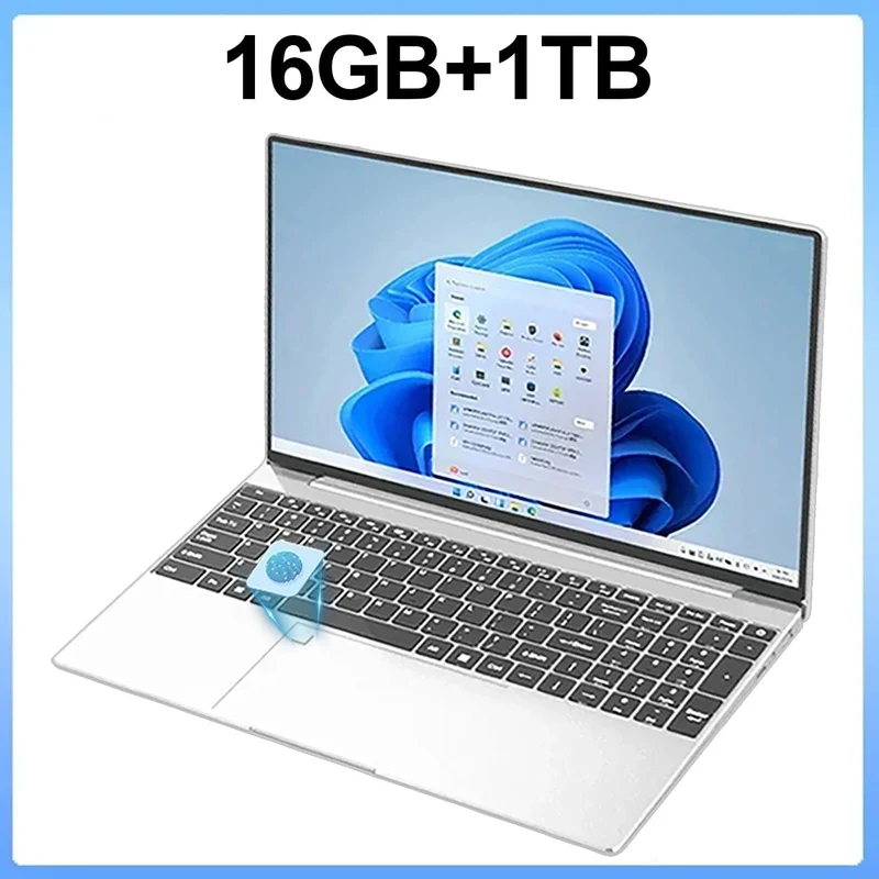 15.6 Zoll Laptop 32GB Ram 2TB SSD Windows 11 Notebook PC Gamer N5095 Bürocomputer mit hintergrundbeleuchteter Fingerabdruck-WLAN-Kamera