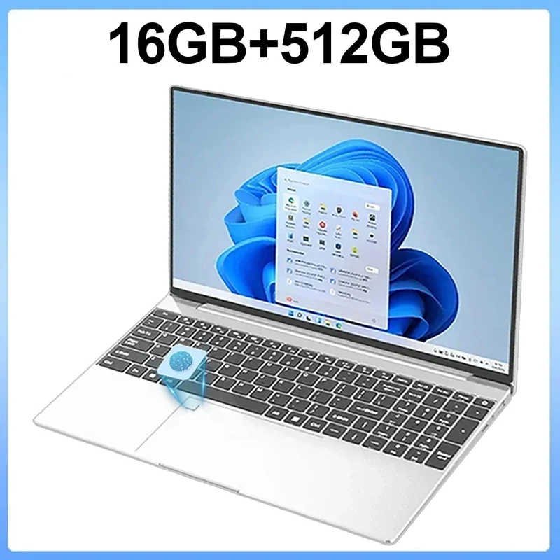 15.6 Zoll Laptop 32GB Ram 2TB SSD Windows 11 Notebook PC Gamer N5095 Bürocomputer mit hintergrundbeleuchteter Fingerabdruck-WLAN-Kamera