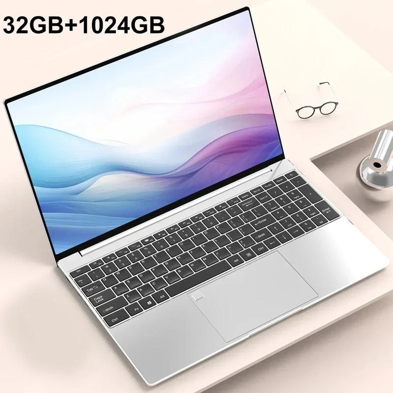 Tragbarer Laptop 15.6 Zoll 32 GB RAM DDR4 2 TB SSD Windows 11 Notebook PC Gamer Intel N5095 Bürocomputer mit Fingerabdrucksensor mit Hintergrundbeleuchtung