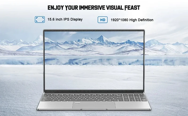 Tragbarer Laptop 15.6 Zoll 32 GB RAM DDR4 2 TB SSD Windows 11 Notebook PC Gamer Intel N5095 Bürocomputer mit Fingerabdrucksensor mit Hintergrundbeleuchtung