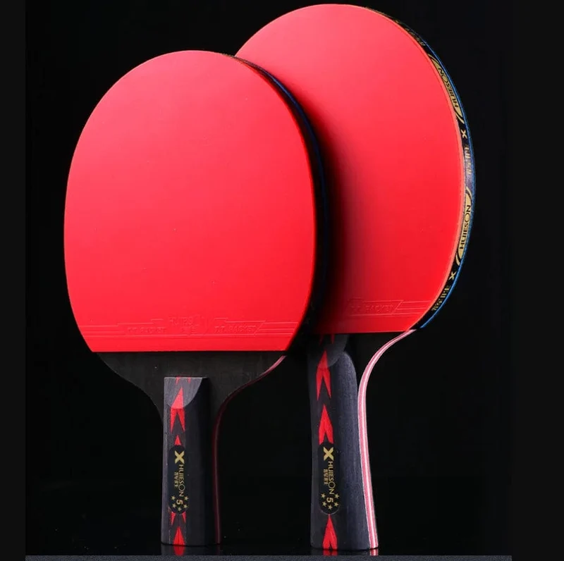 HUIESON 6 Sterne 2-teiliges Carbon-Tischtennis-Set Super leistungsstarker Ping-Pong-Schläger für das Training im Club für Erwachsene Neu aufgerüstet