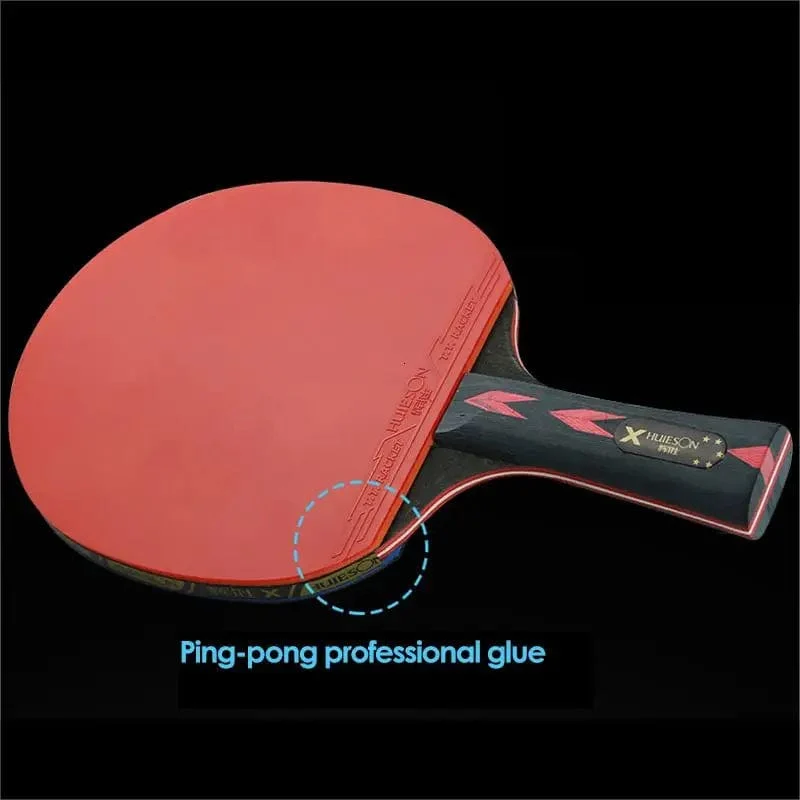 HUIESON 6 Sterne 2-teiliges Carbon-Tischtennis-Set Super leistungsstarker Ping-Pong-Schläger für das Training im Club für Erwachsene Neu aufgerüstet