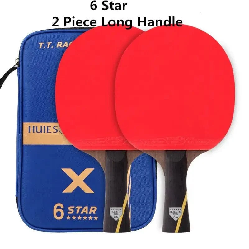 HUIESON 6 Sterne 2-teiliges Carbon-Tischtennis-Set Super leistungsstarker Ping-Pong-Schläger für das Training im Club für Erwachsene Neu aufgerüstet