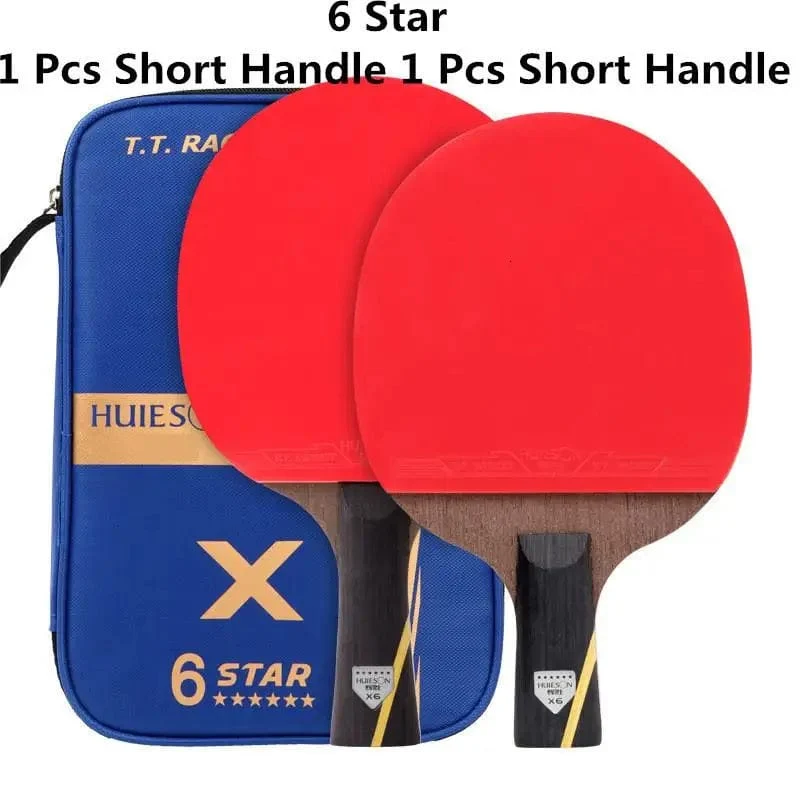 HUIESON 6 Sterne 2-teiliges Carbon-Tischtennis-Set Super leistungsstarker Ping-Pong-Schläger für das Training im Club für Erwachsene Neu aufgerüstet