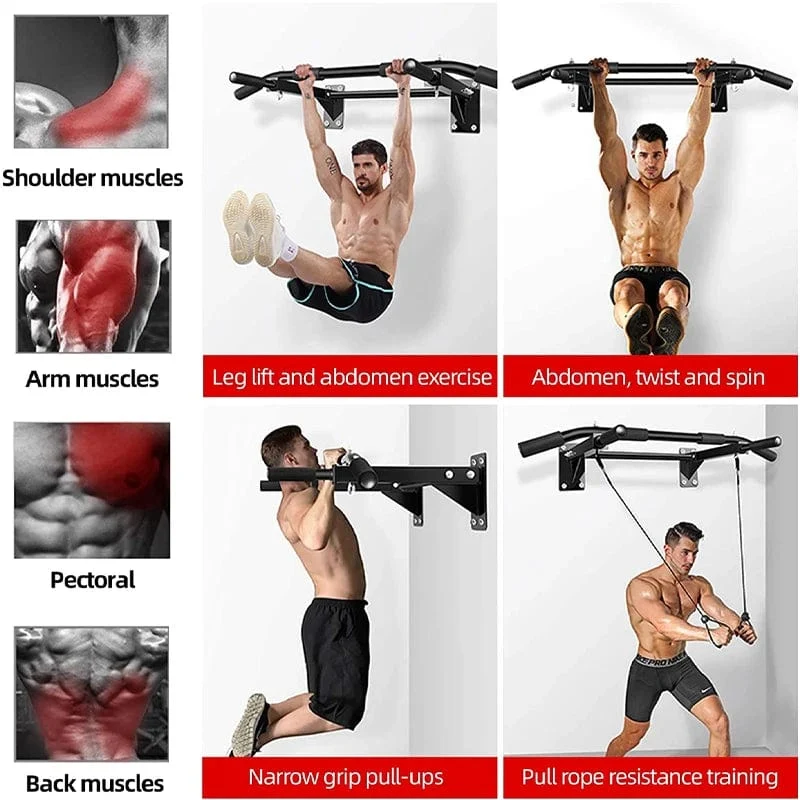 Fitness-Wandmontage, robuste Reckstange aus Stahl, Klimmzugstange für Heim-Fitnessstudio, Indoor-Klimmzug-Trainingsstange, große Gerätelast 200 kg