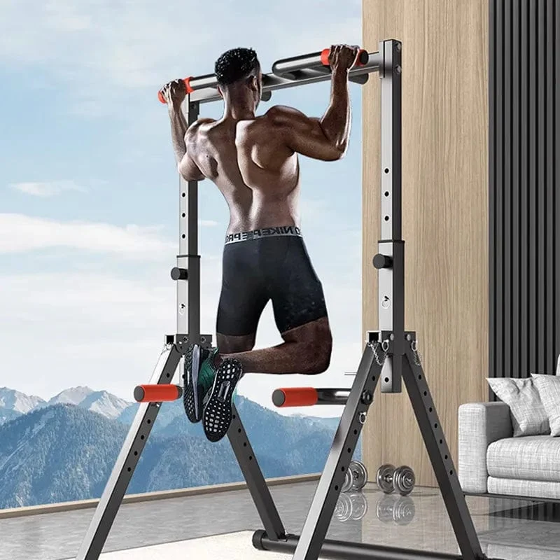Horizontale Stange, für den Innenbereich, für den Haushalt, ohne Stanzen, für hängende Stange, Boden, zusammenklappbar, Einzel- und Parallelstange, Familien-Fitness