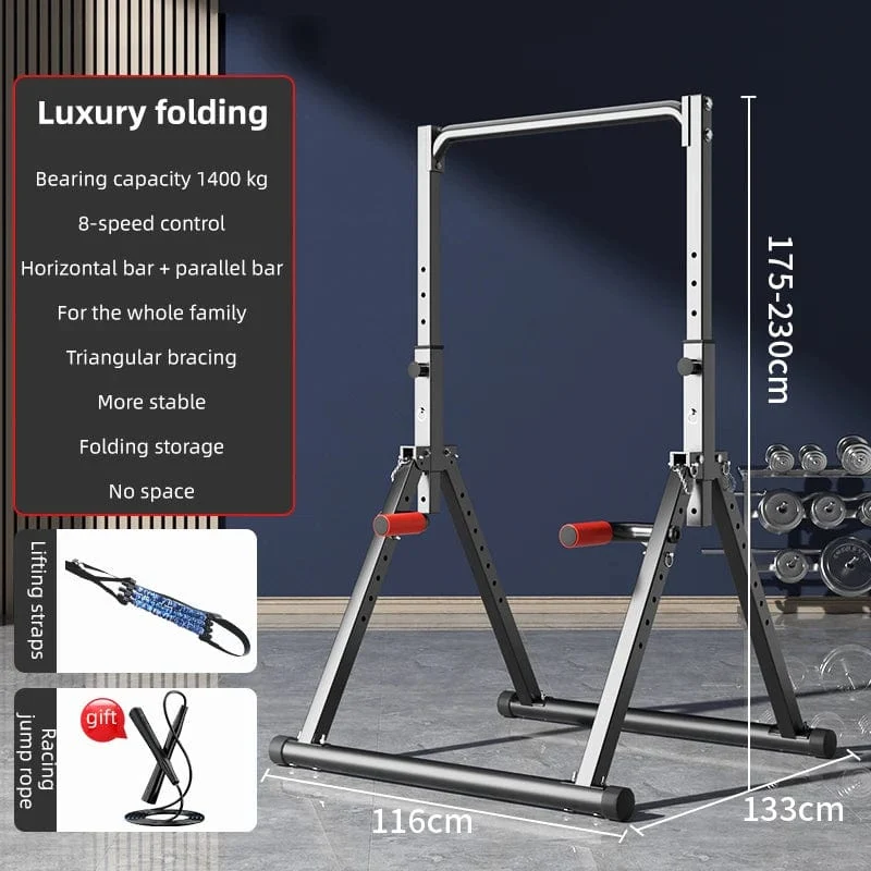 Horizontale Stange, für den Innenbereich, für den Haushalt, ohne Stanzen, für hängende Stange, Boden, zusammenklappbar, Einzel- und Parallelstange, Familien-Fitness