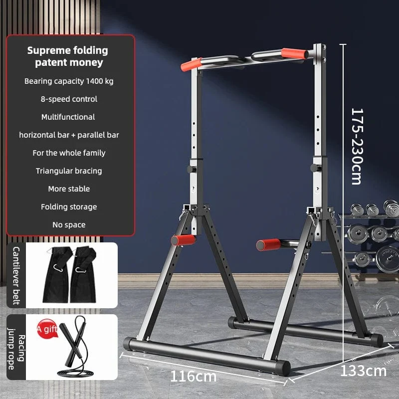 Horizontale Stange, für den Innenbereich, für den Haushalt, ohne Stanzen, für hängende Stange, Boden, zusammenklappbar, Einzel- und Parallelstange, Familien-Fitness