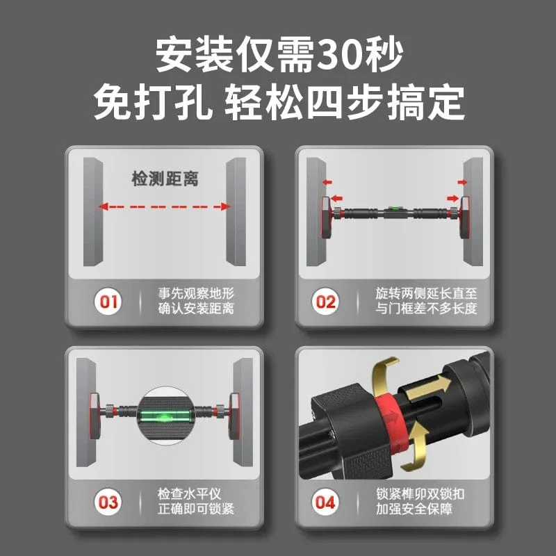 2023 neue Anti Drop Indoor Horizontal Bar Hause Kein Stanzen Wand-montiert Pull Up Bar Korridor Fitness Horizontal Bar