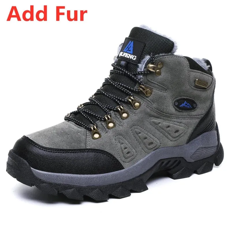 Große Größe 48 Wanderstiefel Herren Sommer Winter Outdoor Warm Fell Rutschfeste Mode Damen Schuhe Jungen Outdoor Arbeitsstiefeletten Herbst