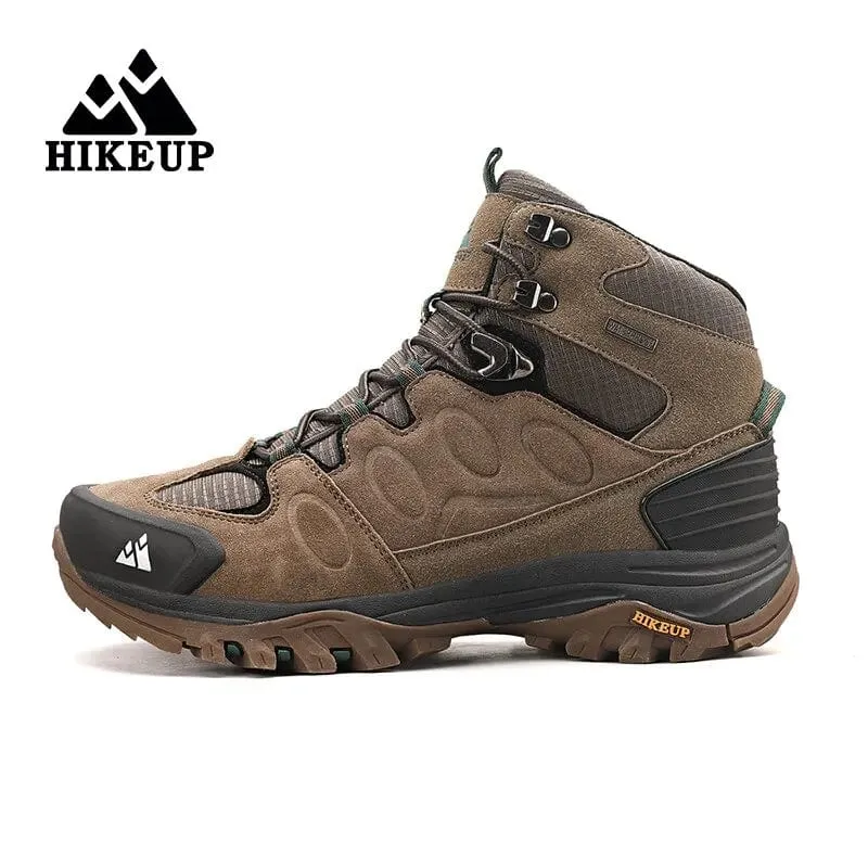 HIKEUP High-Top Herren Wanderstiefel Winter Outdoor Schuhe Schnüren Rutschfeste Sport Casual Trekkingstiefel Mann Wildleder Warme Schuhe