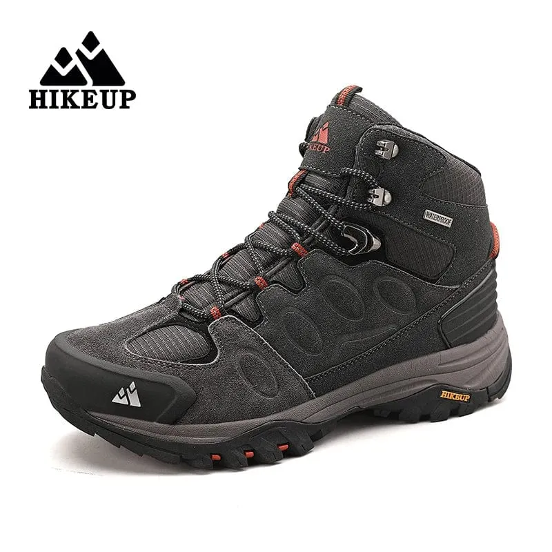 HIKEUP High-Top Herren Wanderstiefel Winter Outdoor Schuhe Schnüren Rutschfeste Sport Casual Trekkingstiefel Mann Wildleder Warme Schuhe