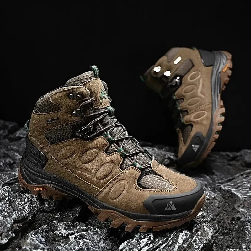 HIKEUP High-Top Herren Wanderstiefel Winter Outdoor Schuhe Schnüren Rutschfeste Sport Casual Trekkingstiefel Mann Wildleder Warme Schuhe