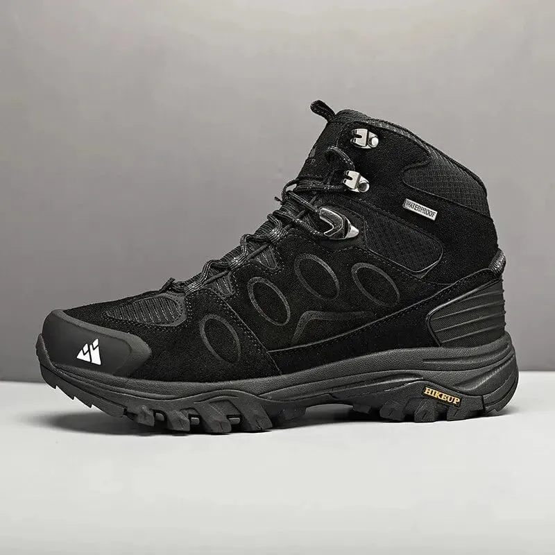 HIKEUP High-Top Herren Wanderstiefel Winter Outdoor Schuhe Schnüren Rutschfeste Sport Casual Trekkingstiefel Mann Wildleder Warme Schuhe