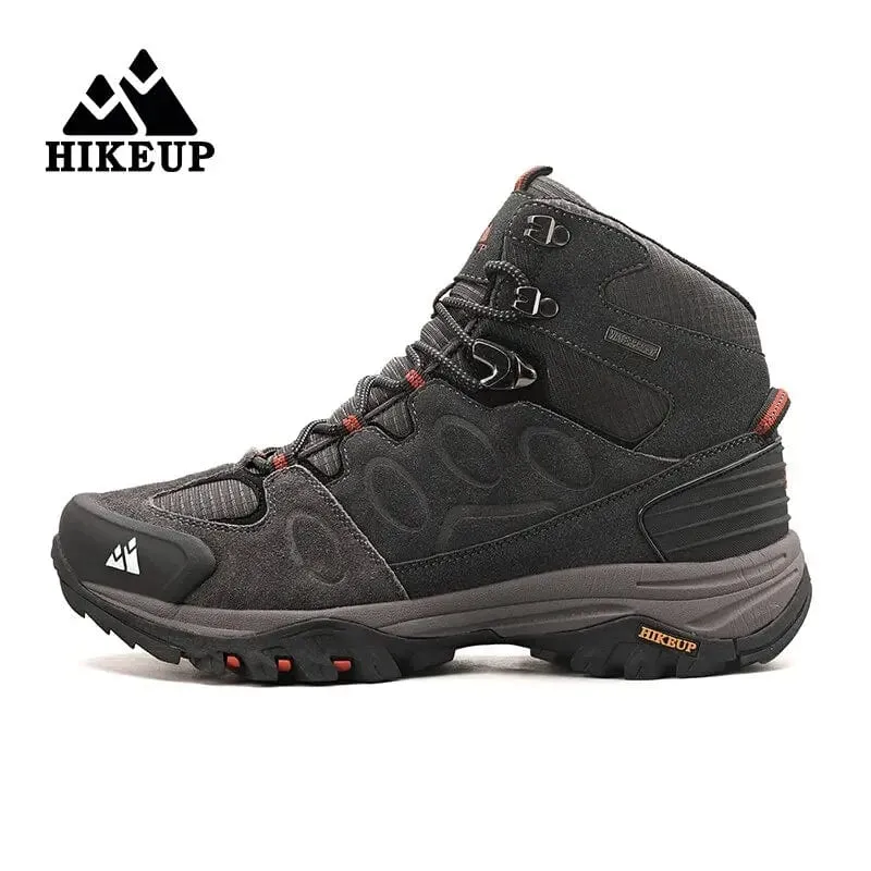 HIKEUP High-Top Herren Wanderstiefel Winter Outdoor Schuhe Schnüren Rutschfeste Sport Casual Trekkingstiefel Mann Wildleder Warme Schuhe