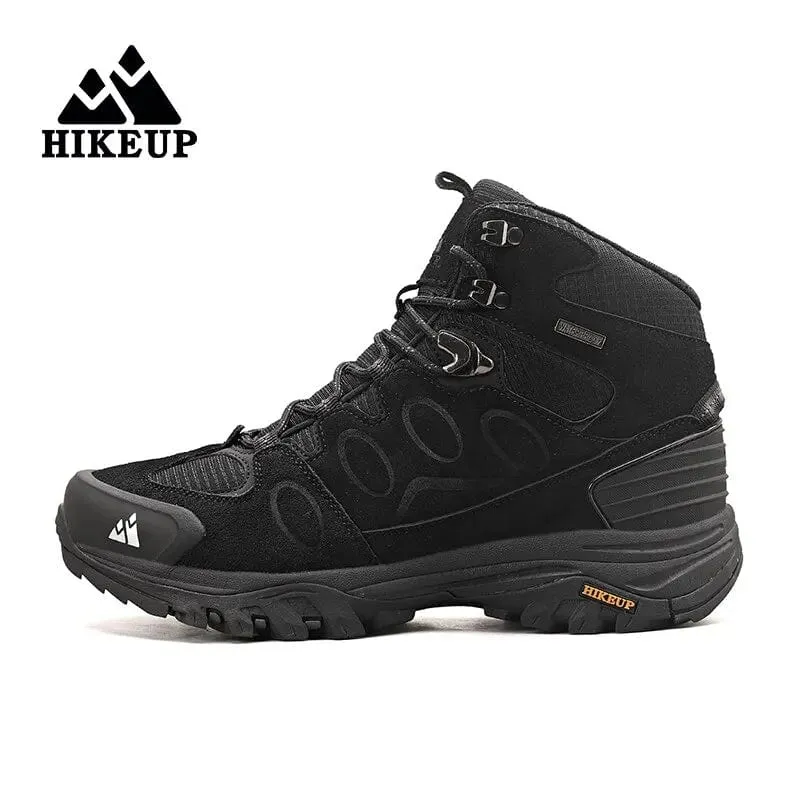 HIKEUP High-Top Herren Wanderstiefel Winter Outdoor Schuhe Schnüren Rutschfeste Sport Casual Trekkingstiefel Mann Wildleder Warme Schuhe