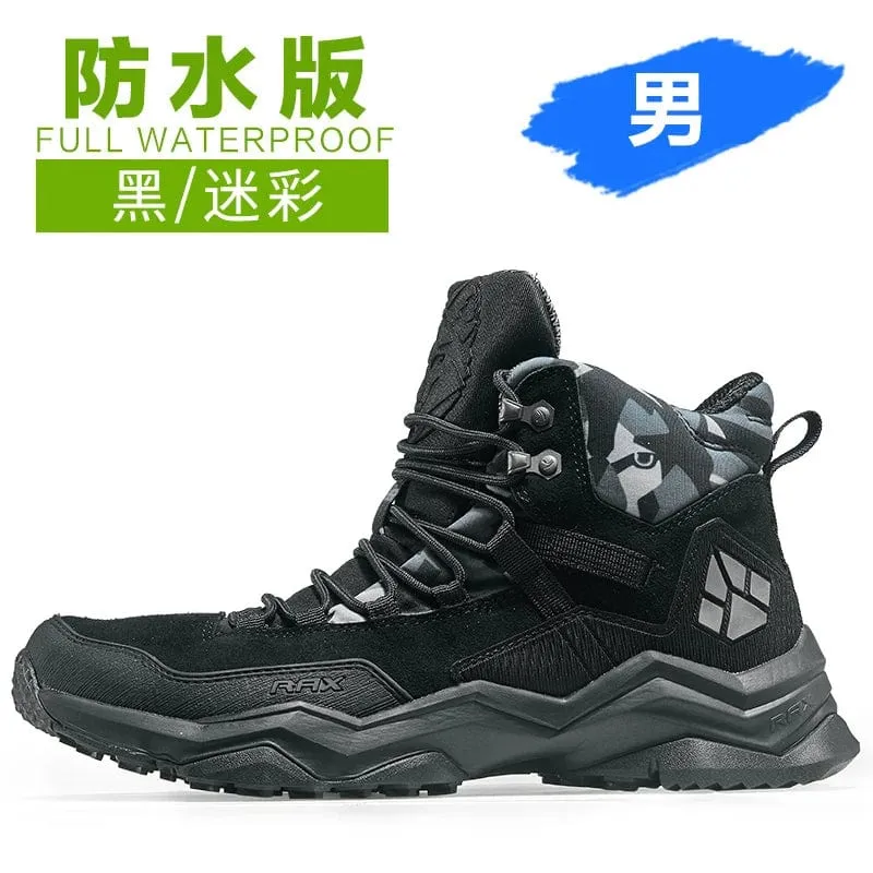 RAX Männer Wandern Schuhe Mid-top Wasserdichte Outdoor Sneaker Männer Leder Trekking Stiefel Trail Camping Klettern Jagd Turnschuhe Frauen
