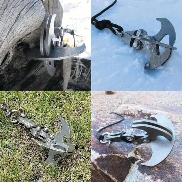 Klappbarer Schwerkraft-Greifhaken Outdoor Klettern Rettungsklaue Überleben Bergsteigen Haken Werkzeug Multifunktionaler Edelstahl