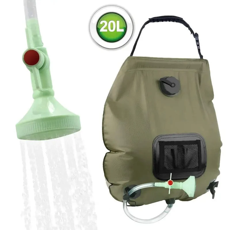 20L Outdoor Badetasche Solar Wandern Camping Duschtasche Tragbare Heizung Badewasser Aufbewahrungstasche Schlauch Umschaltbarer Duschkopf
