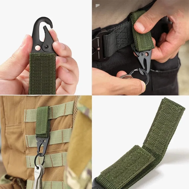 Outdoor Taktische Karabiner Schlüssel Tasche Zubehör Multifunktionale Gürtel Schnalle Nylon Gurtband