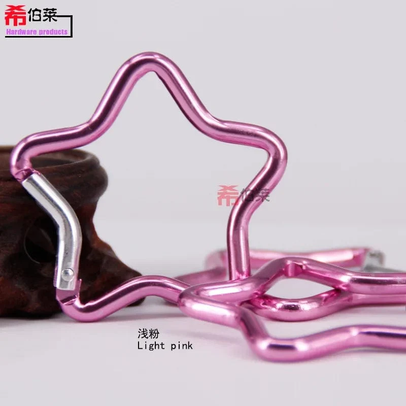 1 Stück fünfzackiger, sternförmiger Aluminium-Karabiner-Schlüsselanhänger-Clip für Outdoor-Camping-Schlüsselring-Haken zum Aufhängen einer Wasserflasche