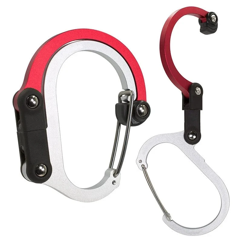 Multifunktionaler Hybrid-Getriebeclip-Karabiner, 360 Grad drehbarer Haken, starke Schnalle, Camping, Wandern, Reiserucksack, Outdoor-Gadget